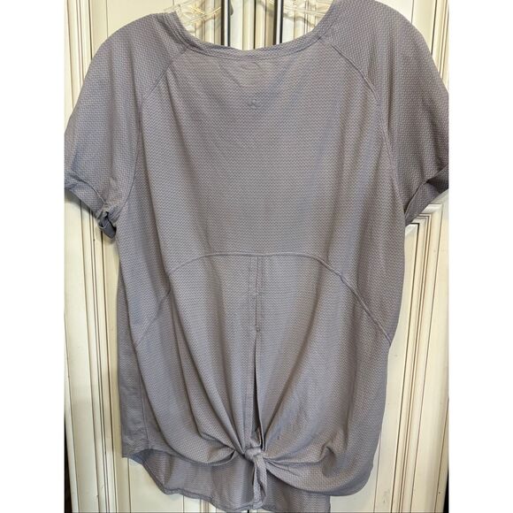 Lululemon Women's Open Up Tie Back Cuffed Short Sleeve Athletic Top Purple Large - Picture 4 of 10
